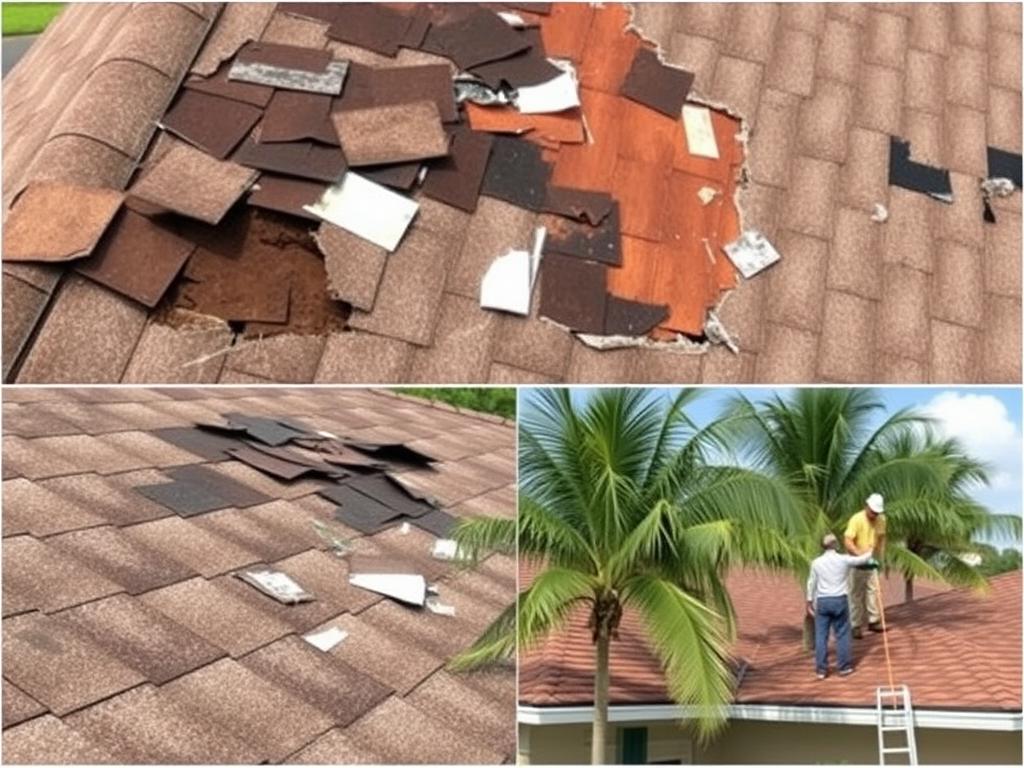 Storm damage roof repair in St. Petersburg after hurricane